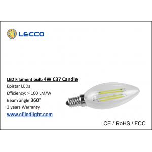 4W E14 Filament LED Bulb  6000K , Led Candle Light Bulbs For Pendant Lamps