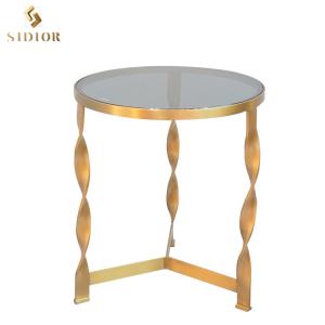 China Living Room Furniture High Quality Tempered Glass Tea Table Design Metal Table supplier