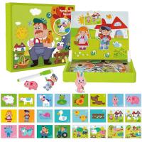 China Customized Children'S Wood Magnetic Jigsaw Puzzles Learning Toys For 4 Year Olds 65pcs on sale