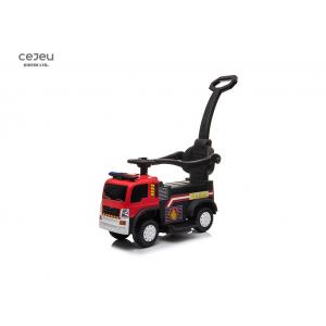 Foot Rest Push Along Truck 6.3KG Red Fire Truck Ride On With Canopy