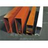Floating Commercial Ceiling Tiles , Aluminum Wooden Tube With Bullet shaped