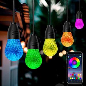 Stable DC12V RGB Outdoor String Lights APP Control Multipurpose