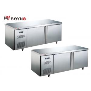 China Commercial Working Table Two Door Refrigerator Counter Freezer use in kitchen and coffee shop supplier