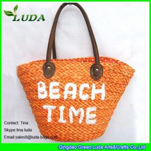 China LUDA embroidery letters cornhusk straw bags for summer 2016 supplier