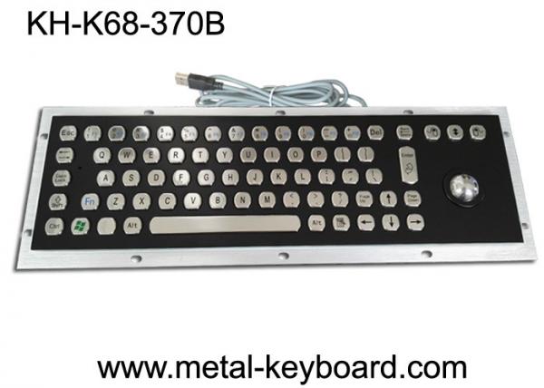 IP65はステンレス鋼のトラックボールが付いている金属コンピュータ産業キーボードを黒くします
