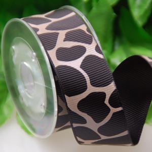 25 MM Custom One Color Ink Screen Leopard Print Ribbon For Gifts Wrapping