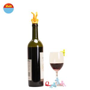 China Non Spill Silicone Bar Accessories Decorative Wine Bottle Corks With Holder supplier