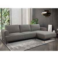 China Modern Design Simple Elegance Gray Living Room Furniture Lounge Adjustable Headrest L Shaped Sofa Set Chair with Medal on sale