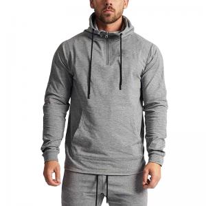 China Wholesale Cotton Spandex Long Sleeve Workout Pullover Hoodie Sweatshirts for Men supplier