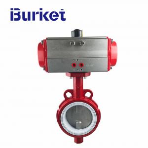 ANSI DIN JB Resilient  Ductile Iron Wafer Type Pneumatic Actuator Butterfly Valve