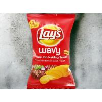 China Lay's Wavy Snack Manhattan Steak Flavor- Bulk Case of 160 Packs (30g Each) for Wholesale and Retail on sale