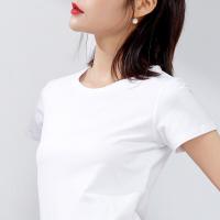 OEM Design Latest 2018 Crew Neck White Casual Plain Women T-Shirt