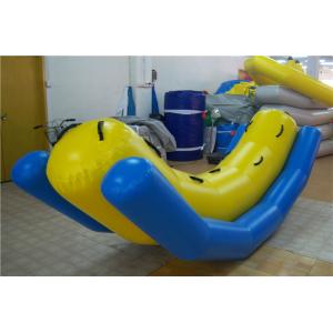 China Yellow Blue Inflatable Seesaw Rocker , Big Blow Up Water Toys For Adults supplier