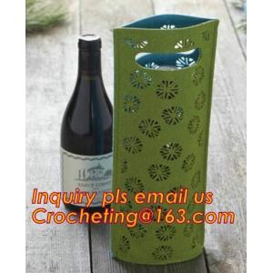 China Popular Style Colours Felt Wine Bag Hollow Out, Cute fashion Designer Santa pants felt wine bag, TOTE Felt Gift Wine Bag supplier