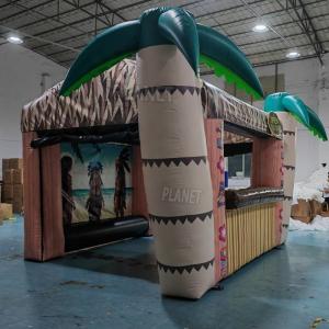 Commercial Tropical Exhibition Inflatable Tiki Bar PVC Bar Counter Inflatable Serving Pub Tent