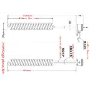 Anti Corrosion Tubular PTFE Coated Immersion Water Heater For Electroplating Industry