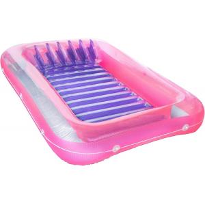 Inflatable Tanning Pool Lounger Float, Sun Tan Tub Sunbathing Raft Floatie Toys Water Filled Tanning Bed Mat