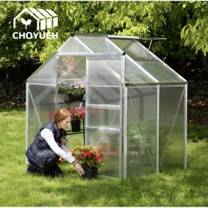 Aluminum Green Greenhouse Environment with Wind Protection Gable Roof and Window Easy Assembly Green