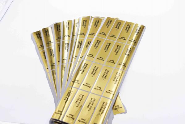 Gold Round Security Self Adhesive Hologram Sticker Labels Semi Gloss Paper