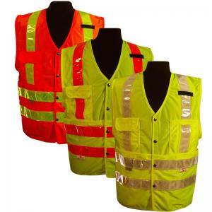 China Comfortable High Reflective Safety Vest , Attractive Style Red Safety Vest supplier