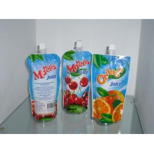 Custom Sky Blue Plastic Spout Pouch Packaging Orange Juice Drink Packaging