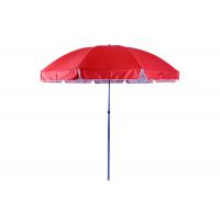 China Steel Pole Outdoor Sun Umbrella Parasol Beach Umbrella With Fiberglass Ribs on sale