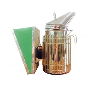 Green American Style Bee Hive Smoker With Atificial Leather Bellow Box For Beekeeping