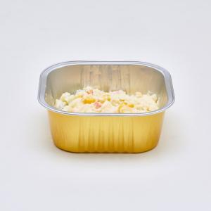 180ml Foil Food Container Aluminum Foil Cupcake With Lids Square Cake Pan For Desserts Flans