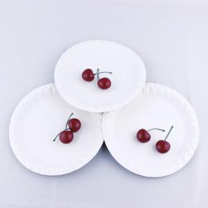 China Party Disposable Birthday Cake Plates , Circular White Eco Friendly Paper Plates supplier
