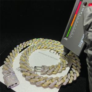 China Jewelry Baguette Moissanite Hip Hop Chains Luxury Cuban Moissanite Cuban Chain supplier
