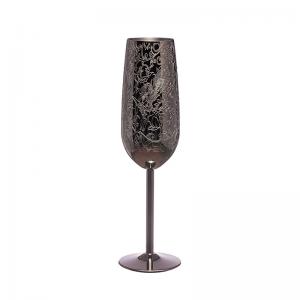 Stainless Steel Champagne Flutes Glass Metal Black Plated Wine Glasses for Outdoor Party