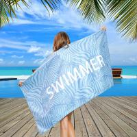 China RPET Waffle Microfiber Custom Embroidered Beach Towels Blankets Sample Free on sale