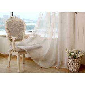 China Linen Yarn Blending Pure White Bathroom Window Curtains With Different Size supplier