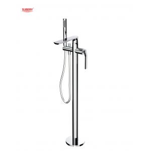 Brass Chrome Freestanding Bathtub Faucets Single Lever Wall Mounted