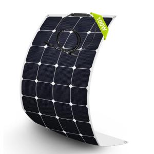 China Monocrystalline Semi Flexible Solar Panel Modules 100W 12 Volt OEM supplier