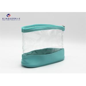 China Bath Set Leather Cosmetic Bag Super Clear PVC Body Top Zipper 19.5X6.5X12.5cm supplier