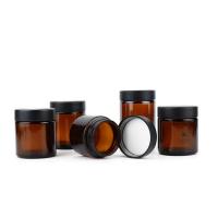 China Custom Honey Jars Amber Glass Candle Jars With PP Cap Airtight Screw Cap on sale