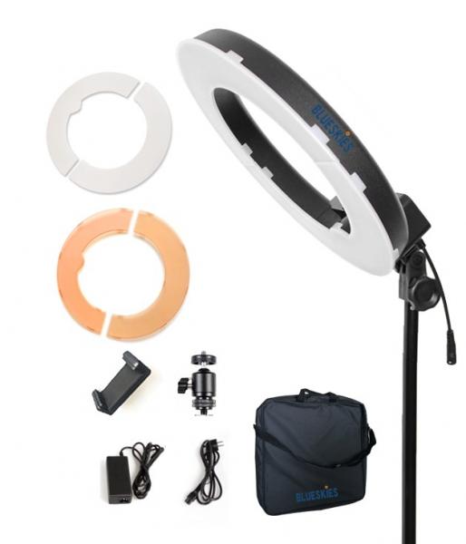 12" LED Ring Light 35W 5500K Dimmable with Stand, Plastic Color Filter, Carrying