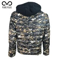 China Wind Proof Mens Light Padded Jacket / Winter Warm Mens Jacket Detachable Hood on sale