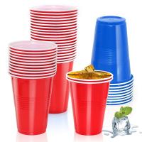 China Red Disposable Plastic Party Cups 16oz PP Plastic Drinking Cups 480ml Beer on sale