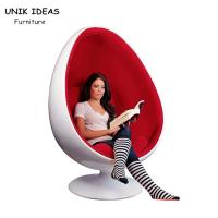 China Lounge Pod Fiberglass Egg Chair Swing Indoor With Speaker Living Room 135cm on sale
