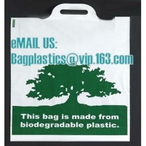 compostable custom printed t-shirt plastic bag with own logo, cornstarch made 100% biodegradable