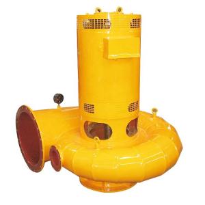 China Yellow Color Low Head Water Turbine Bulb Tubular Hydro Generator For Micro Hpp supplier