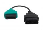 OBD2 OBDII 16 Pin J1962 Green Male to Female Extension Round Cable