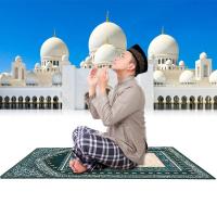 Muslim Mosque Floor Carpet Rugs Soft Velvet Ramadan Gift Islamic Prayer Rug