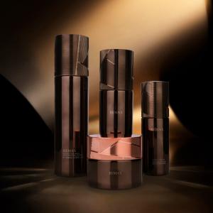 Luxurious Brown Bottle Glass Skincare Packaging Collection 4 Bottles For Ultimate Indulgence