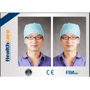 China Cap With Elasticおよび花医学の青く使い捨て可能なヘッド帽子のNonwoven博士 supplier