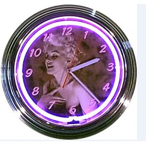 CUL AA Battery Neon Light Clocks 240V Neon Purple Clock