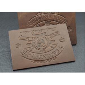 Washable Disbossed / Embossed Leather Patches For Jeans Customized Logo
