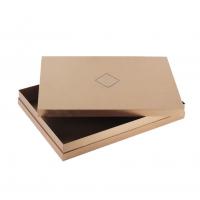 China Custom Logo Elegant Lid Base Cardboard Gift Package Brown Rigid Paper Box With Materials on sale